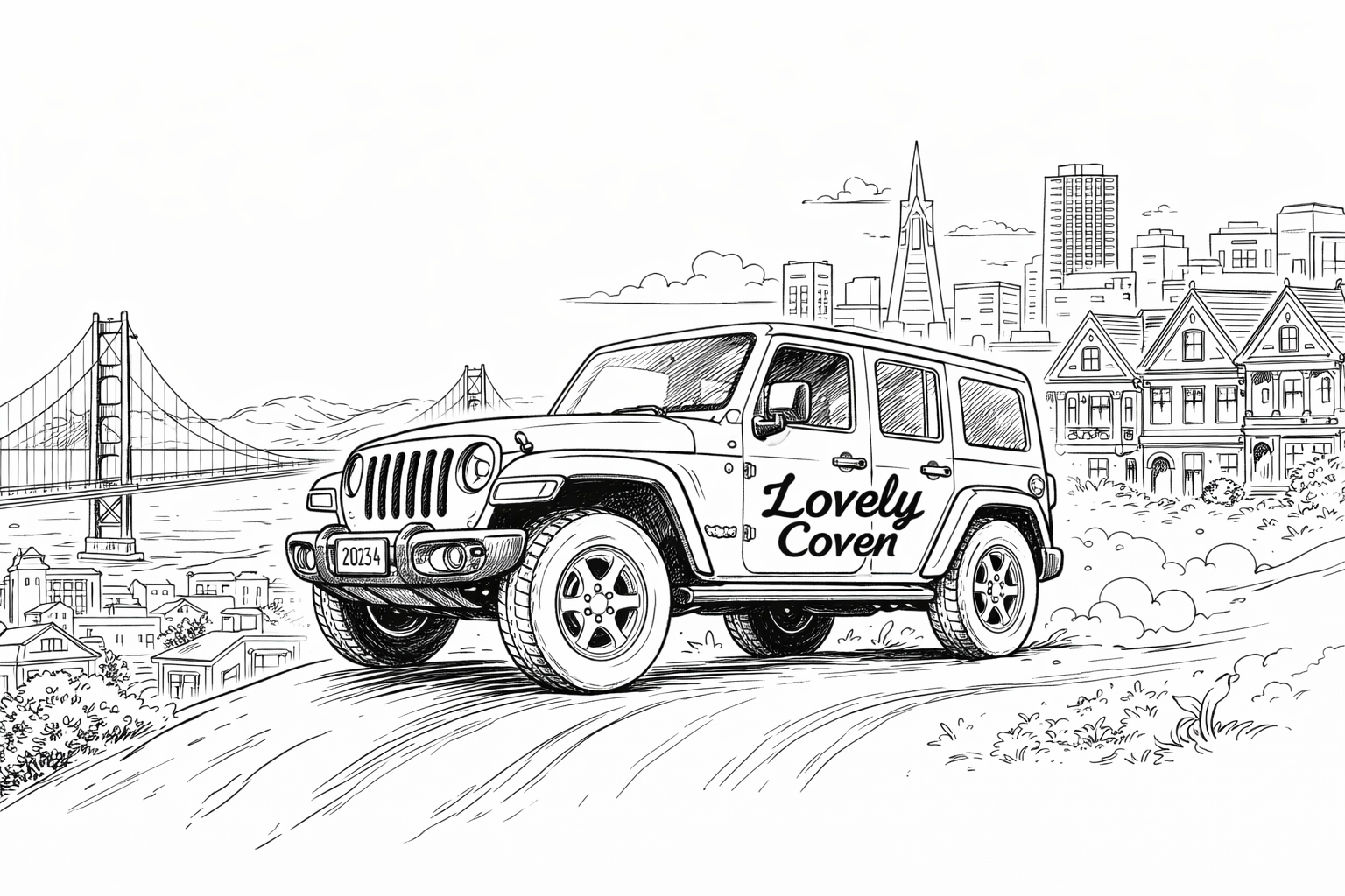 Lovely Coven delivery Jeep in San Francisco