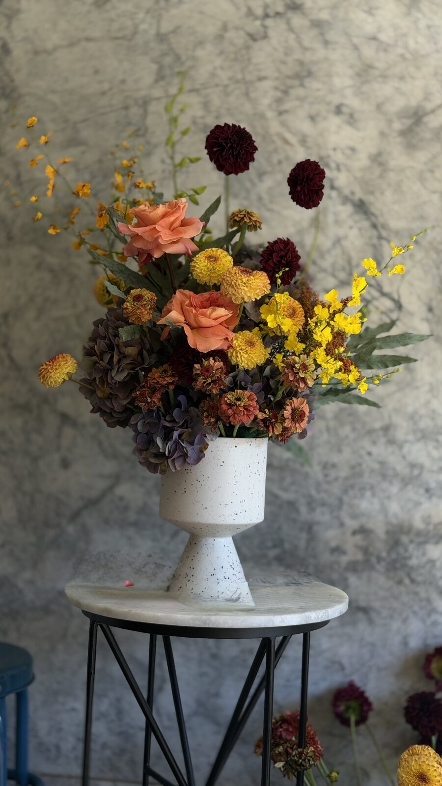 Floral composition made in the Lovely Coven studio